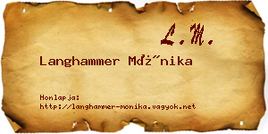 Langhammer Mónika névjegykártya